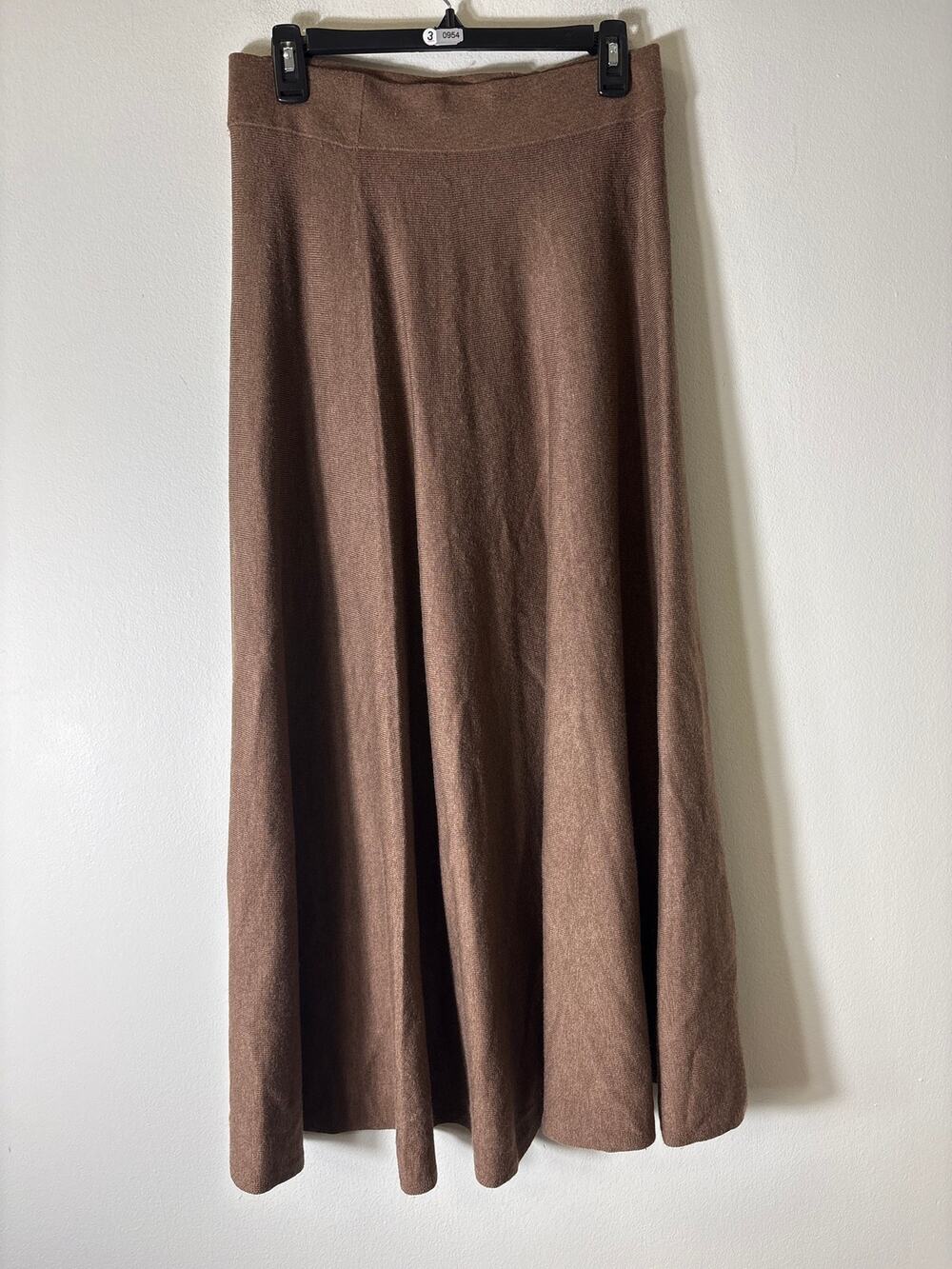 Spanner Brown Sweater Maxi Swing Skirt Sz S